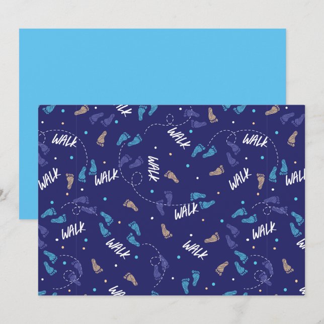 Walking Together: Adventure Footprint Silhouette  Holiday Card (Front/Back)