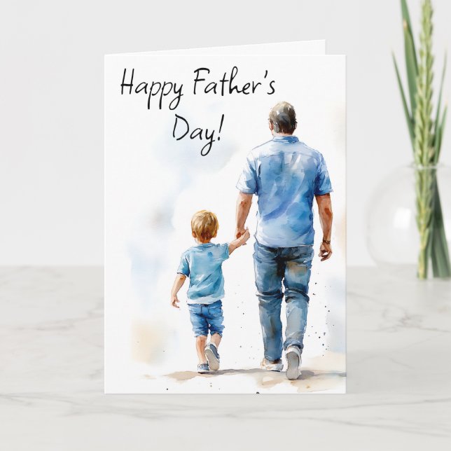 Walking Together Father's Day Greeting Card (Front)