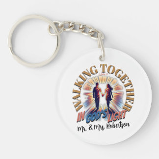 "Walking Together in God's Light"- 1 John 1:7 Keychain