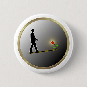 Walking Towards Hope Minimalist Silhouette 2 Inch Round Button