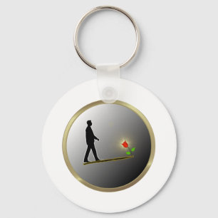 Walking Towards Hope Minimalist Silhouette Keychain
