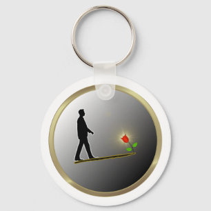 Walking Towards Hope Minimalist Silhouette Keychain