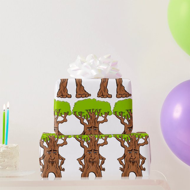Walking Tree Character Fantasy Tree Creature Wrapping Paper (Creator Uploaded)