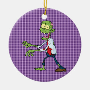 walking zombie ceramic ornament