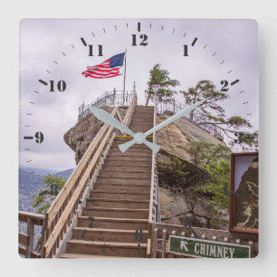 Walkway to Chimney Rock Square Wall Clock