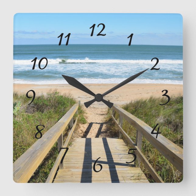 Walkway to the beach square wall clock (Front)