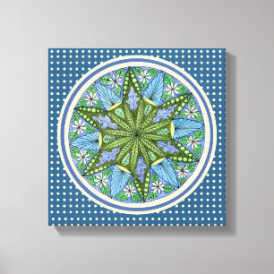 Wall Art Blue Green Yellow Medallion Wall 
