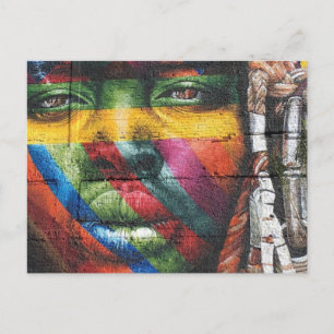 wall art face postcard