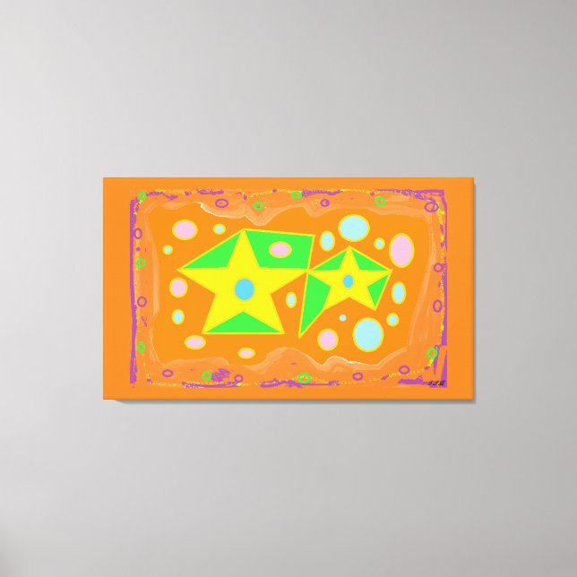 Wall art for interior decorators orange green (Front)