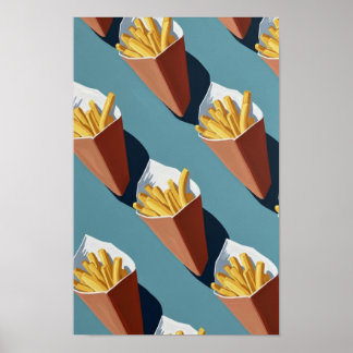 Wall art. French fries cones. Poster