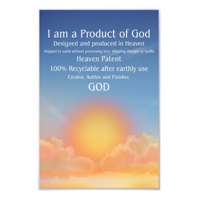 Wall Art - I Am a Product of God (Front)