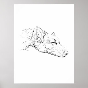 Wall Art Illustration, German Shepherd Portrait