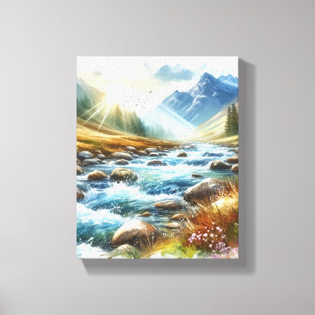 WALL ART Mountain landscape Canvas Print  (Front)