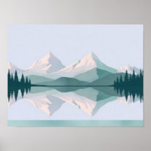 Wall art of a view of two mountains in calm colour