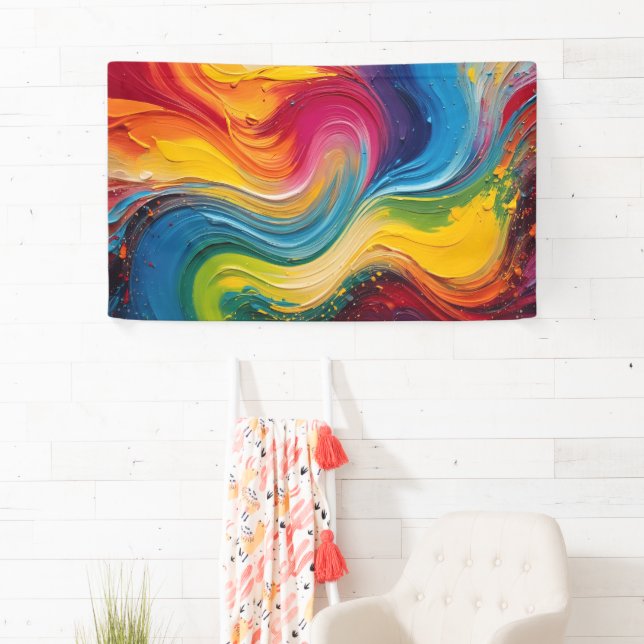 Wall Art of Colour Mix Painting  Banner (Insitu)