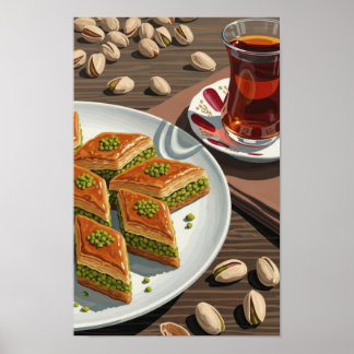 Wall art. Pistachio baklava. Poster