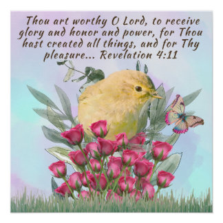 Wall art poster nature scenery and bible verse