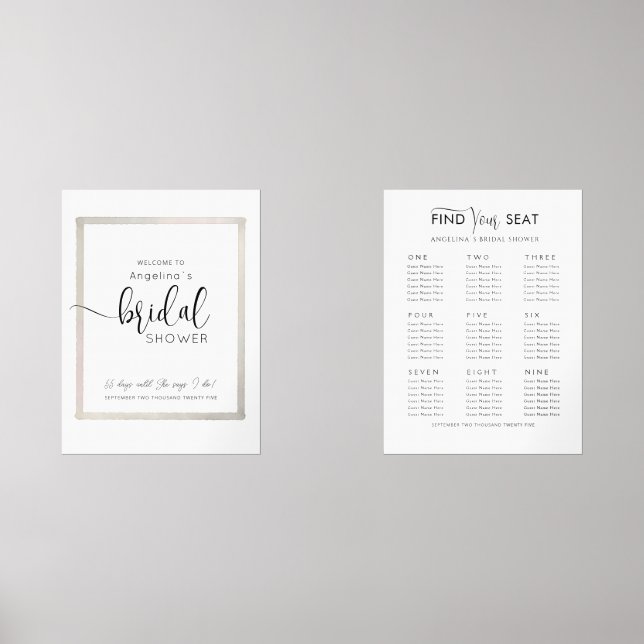 Wall Art Sets WELCOME & Seating plan Bridal Shower (Recto)