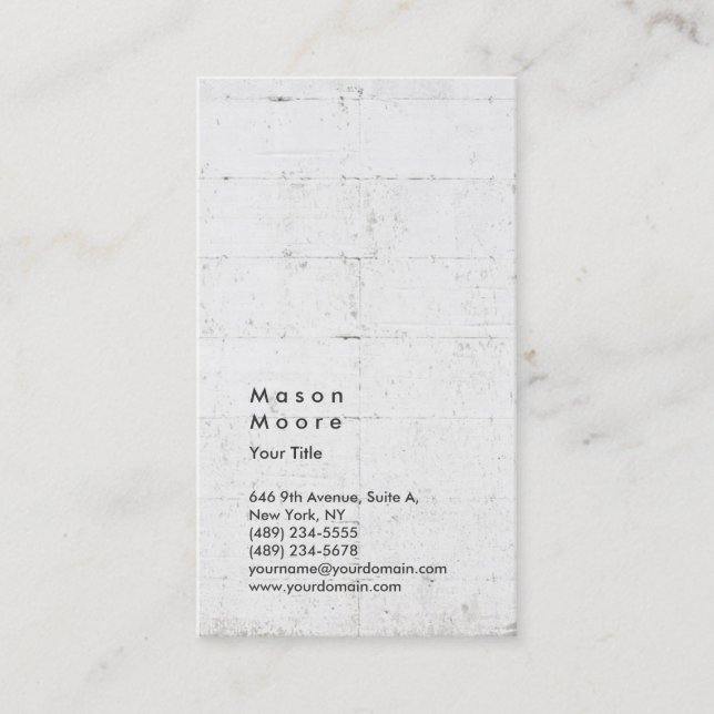 Wall Backgorund Vertical Modern Style Professional Business Card (Front)