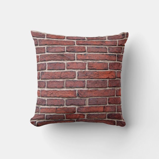 Wall bricks brick wall red bricks throw pillow (Front)