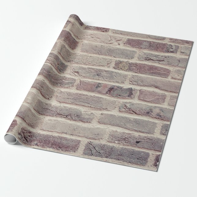 Wall built with bricks of various earth tones wrapping paper (Unrolled)