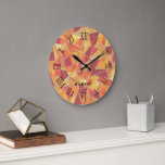 Wall Clock<br><div class="desc">Enhance your home decor with a touch of glamour by incorporating our orange and gold-toned stained glass in a seamless pattern. This perfect design adds a stylish element to any room.</div>