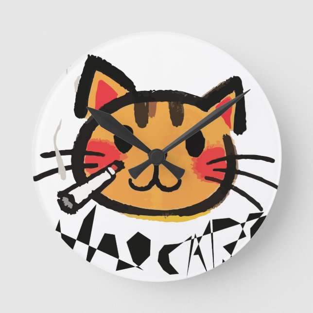 Wall Clock, 10" Round Natural Wood Frame Clock (Front)