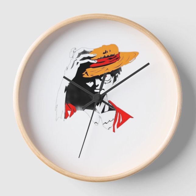 Wall Clock, 10" Round Natural Wood Frame Clock (Front)