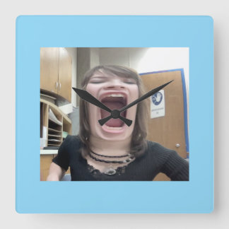 Wall Clock, 10" Round Natural Wood Frame Square Wall Clock