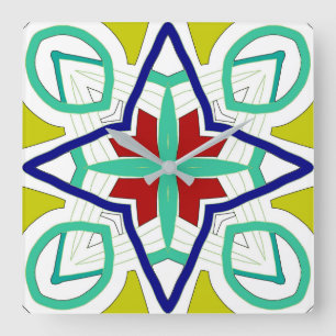 Wall Clock, A colourful classic design Square Wal Square Wall Clock