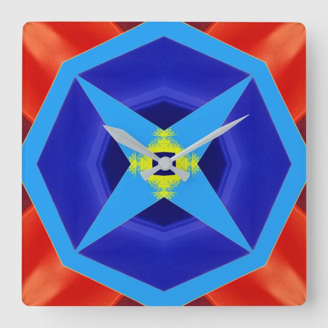 Wall Clock, A colourful classic design  Square Wall Clock (Front)