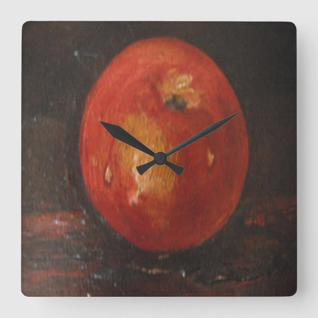 Wall Clock Ann Hayes Painting Apple (Front)