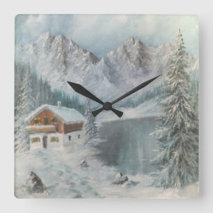 Wall Clock Ann Hayes Painting Bavarian Snow Dream