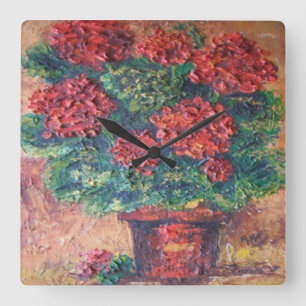 Wall Clock Ann Hayes Painting Red Beauty