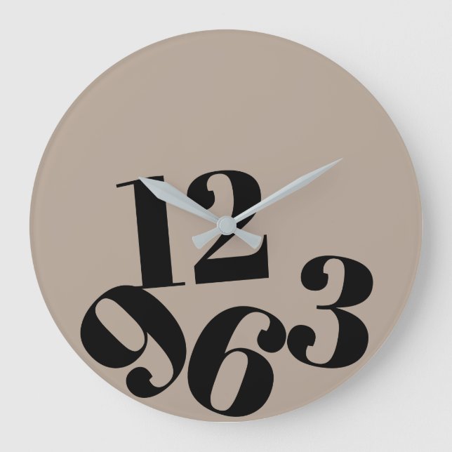 Wall Clock - Beige Background Fallen Numbers (Front)