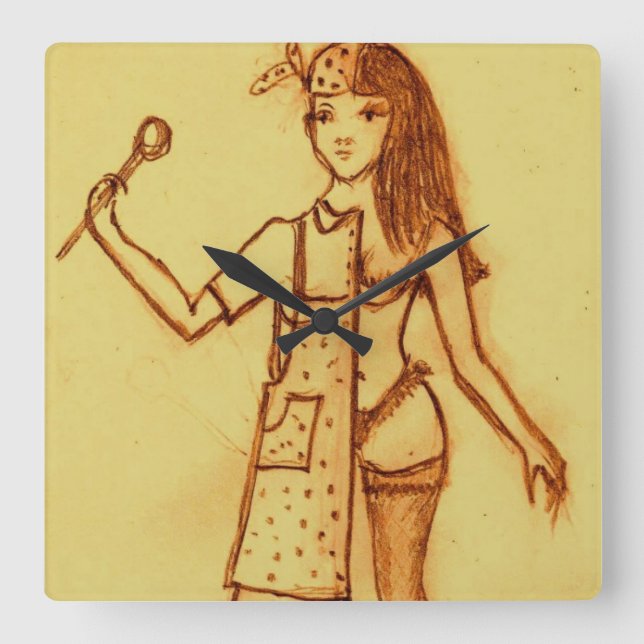 wall clock, best wife,inside,outside square wall clock (Front)