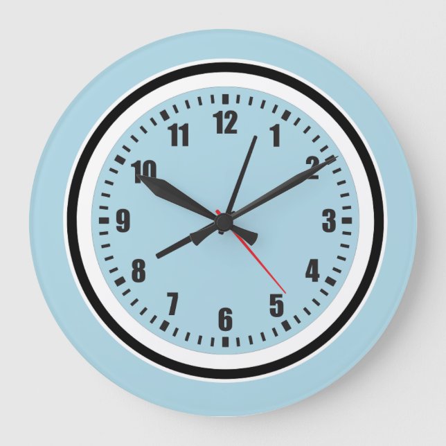 Wall Clock, blue circular wall clock, classic Large Clock (Front)