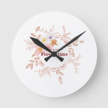 Wall Clock | Botanical Flower Time Clock