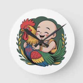 Wall Clock | Chloe Baby Hugs The Rooster