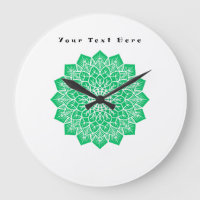 Wall Clock Custom Your Text here Text Green Image