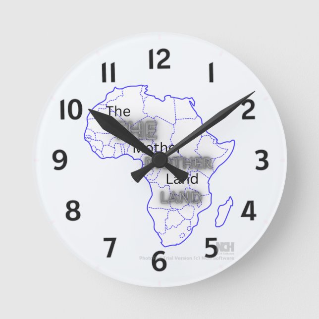 Wall Clock Design With Map Of Africa (Front)