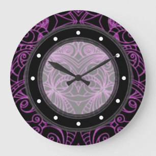 Wall Clock Drawing floral abstract