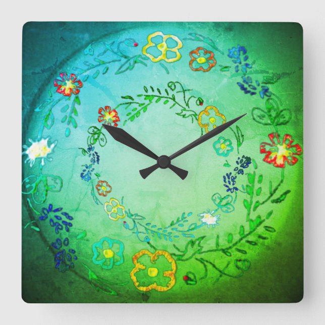 Wall Clock flower design style  (Front)