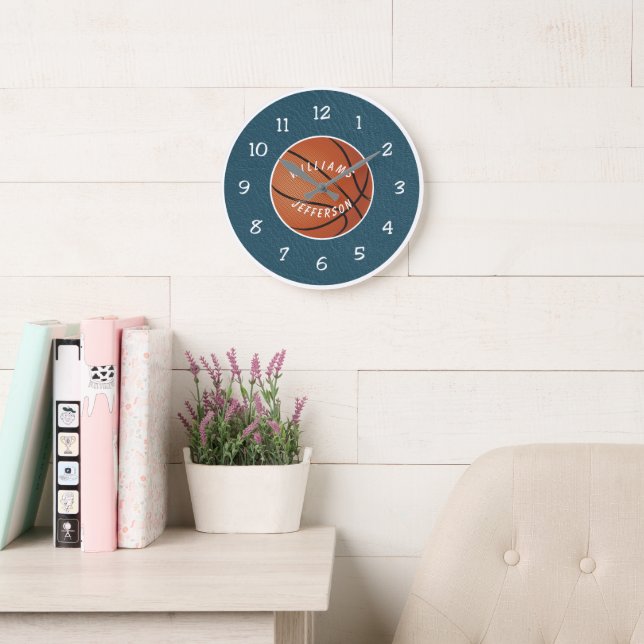 Wall Clock for Basketball Fan personalize (Reading Room)