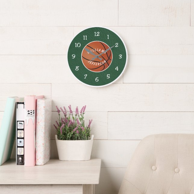 Wall Clock for Basketball Fan personalize (Reading Room)