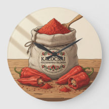 Wall Clock Hungarian Kalocsai Paprika Spice Art 