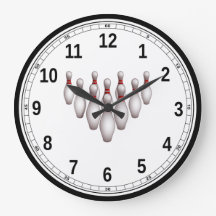 Wall Clock (Large) Bowling Pins