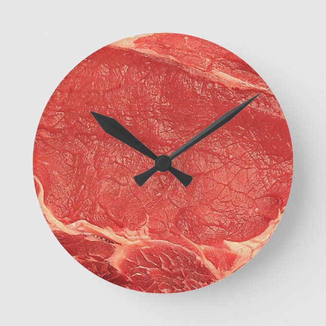wall clock, meat, beef round clock (Front)