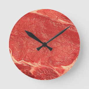 wall clock, meat, beef round clock