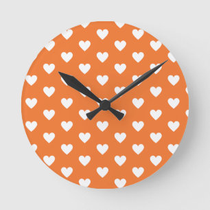 Wall Clock Modern Custom Name Trendy Orange Colour